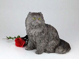 Cat, Longhair Gray Cremation Pet Urn for Secure Installation of Your Beloved pet - £87.40 GBP