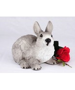 Rabbit, Gray and White Cremation Pet Urn for Secure Installation of Your... - $109.95