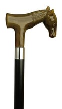 Walking Cane - Simulated Horn Molded Handle-high Impact Durable Nylon Derby Hors - £63.94 GBP