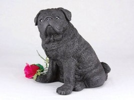 Pug Black Cremation Pet Urn for Secure Installation of Your Beloved pet&#39;s Ashes. - £87.68 GBP