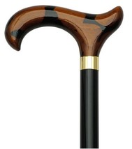 Men Derby Cane Black Maple Shaft Spotted Morocco Handle  -Affordable Gift! Item  - £51.99 GBP
