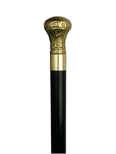 Primary image for Walking Cane-Regal brass knob handle. Black, This walking stick cane has a hardw
