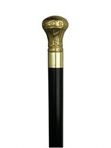 Walking Cane-Regal brass knob handle. Black, This walking stick cane has... - £47.40 GBP