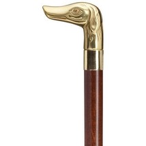 Unisex Dog Head Cane Walnut Maple, Solid Brass Handle  -Affordable Gift!... - £46.85 GBP