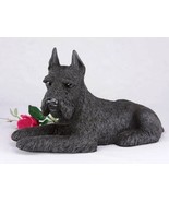 Pet Urn, Black Schnauzer Ears Up Cremation Urn for Secure Installation o... - £84.83 GBP