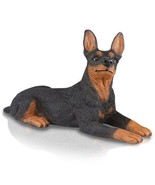 Miniature Pinscher Ears Up Black Cremation Pet Urn for Secure Installati... - $109.95