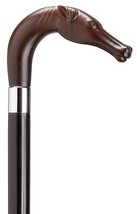 Unisex Horse Head L Black Maple Cane, Brown Handle  -Affordable Gift! Item #HAR- - £71.00 GBP