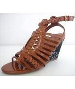 Guess SCHYLER Womens Brown Woven Strappy Wedges Sandals Heels Shoes 8.5 M - £18.35 GBP