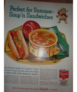 Campbell&#39;s Soup Perfect for Summer Soup&#39;n Sandwiches Print Magazine Ad 1960 - $9.59 CAD