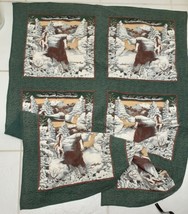 Western Horse Stallion Print Throw Quilt Cover Knee Blanket Coverlet 56&quot;x39&quot; VTG - £31.48 GBP