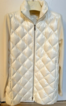 White Moncler Cardigan Down Jacket With Knit Sleeves (S) - £743.66 GBP