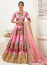 Beautiful Pink Golden Wedding Lehenga Choli - £84.93 GBP
