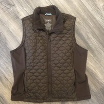 L.L. Bean Women&#39;s Brown Thinsulate Fleece Lined Quilted Vest Jacket Size XL - £18.15 GBP