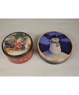 2 Vintage Christmas Tins ~ Santa &amp; Children ~ Snowman By Susan Zulauf - £11.52 GBP