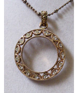 Cookie Lee Fashion Gold tone metal Filagree crystal  Circle design necklace - £11.74 GBP