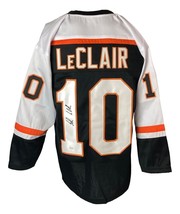 John Leclair Philadelphia Firmado Negro Camiseta Hockey JSA - £77.55 GBP