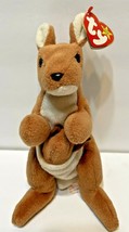 TY Beanie Baby Plush Vintage 1996 Kangaroo Pouch Mama and Baby Brown Retired - £10.07 GBP