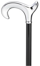 Shiny Chrome Black Cane Beechwood Handle  -Affordable Gift! Item #DHAR-9... - £54.34 GBP