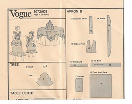 Vogue Christmas Tree Apron Table Cloth Sewing Pattern 608 - $6.99