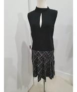 Rachel Zoe  Black Plaid Patchwork Dress MSRP $445 Size 10 10403791 - $565.28 MXN