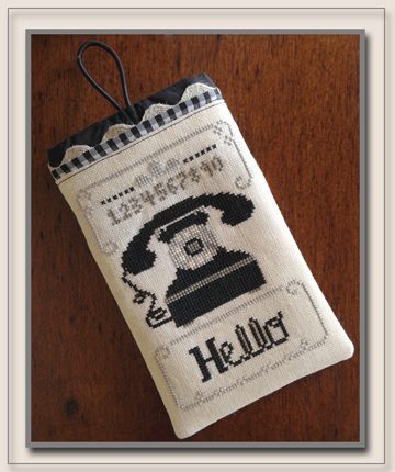 Hello Phone Case cross stitch chart Little House Needleworks - $5.40