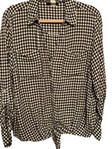 Jones New York Womens Gingham Tie Front Shirt Top Size:Medium,Black/White Plaid - £25.73 GBP