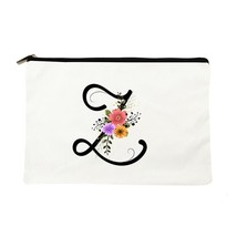 26 Initial Letter Print Canvas Travel Storage Bag Toiletries Organizer Pouch Wom - £9.57 GBP