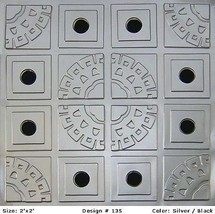 Decorative Glue Up Faux Tin Ceiling Tiles Silver Black  #135 - £7.68 GBP