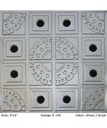 Decorative Glue Up Faux Tin Ceiling Tiles Silver Black  #135 - £7.68 GBP