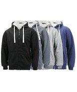 Men&#39;s Heavyweight Thermal Zip Up Hoodie Warm Sherpa Lined Sweater Jacket - $914.63 MXN