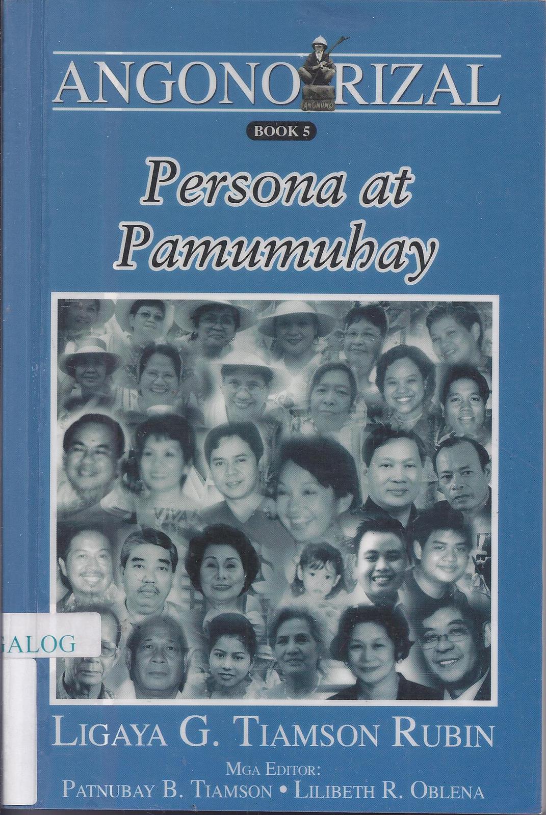 Lp Angono Rizal Angono, Rizal Philippines Book 5: PERSONA AT PAMUUNHAY Tagalog Ex ...