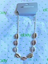 Liz Claiborne Women&#39;s Cowrie Sea Shell Necklace Gold &amp; Silver Tone 19 In... - £14.22 GBP