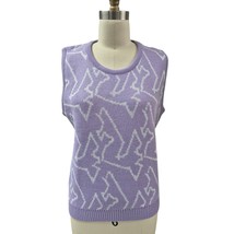 Woolrich VTG 1980s Ugly Sweater Vest Purple Abstract Mermaid Design Acry... - $74.20