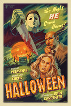 Halloween 45 Came Home Retro Michael Myers Movie Poster Print Art 16x24 Mondo - £79.91 GBP