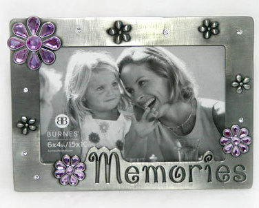 Pewter Memories 4x6 Picture Frame by Burnes - $7.99