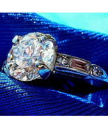 Earth mined Diamond European Deco Engagement Ring 2ct Antique Platinum S... - $21,446.25
