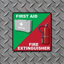 First Aid Fire Extinguisher Inside Vinyl Sticker Decal Emergency Safety Kit - £2.04 GBP+