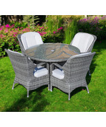 Five Piece Gray Round Glass Dining Set - $3,676.10 CAD