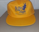 Vintage Trucker Hat &#39;Be Part of the Magic&#39; 1989 Yellow Mesh Back Snapback - £20.04 GBP