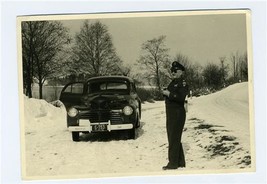 US Army Major and Staff Car in Snow Black and White Photo MUCH-SC - £14.24 GBP