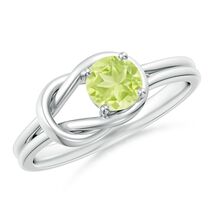 ANGARA Natural Peridot Solitaire Infinity Knot Ring in Sterling Silver (... - $269.00+