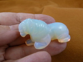 Y-LIO-RO-560) White Opalite ROARING LION gemstone carving figurine I love lions - £10.95 GBP