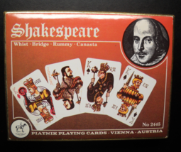 Shakespeare Playing Cards 1975 Two Sealed Packs of Cards Platnik Vienna ... - £10.23 GBP