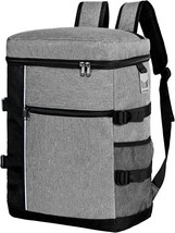 Cooler Backpack Bag, Leakproof Lightweight Portable Ergonomic, Grey-Black - £34.49 GBP