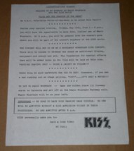 KISS Phantom Of The Park Movie Taping Congratulations Letter Copy Of Ori... - $34.21 CAD