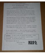KISS Phantom Of The Park Movie Taping Congratulations Letter Copy Of Ori... - €21,66 EUR