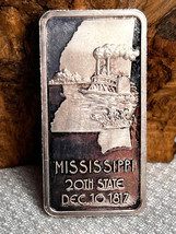 The Hamilton Mint .999 Sterling Silver One Troy Ounce Mississippi State ... - $79.95