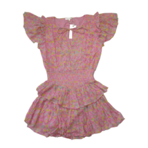 NWT LoveShackFancy Audette Mini in Melon Punch Floral Ruffle Cotton Dress L - £116.85 GBP