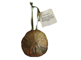 Real Genuine Sand Dollar Glitter Christmas Ornament Gold Tone ~3.25&quot; Rose Lady - £7.81 GBP