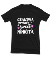 Grandma T Shirt Grandma Grams Sweet Mimicita Black-V-Tee - £17.50 GBP